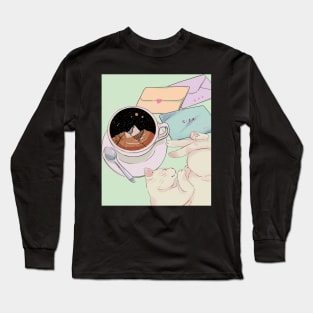 Sleeping cat on coffee table Long Sleeve T-Shirt